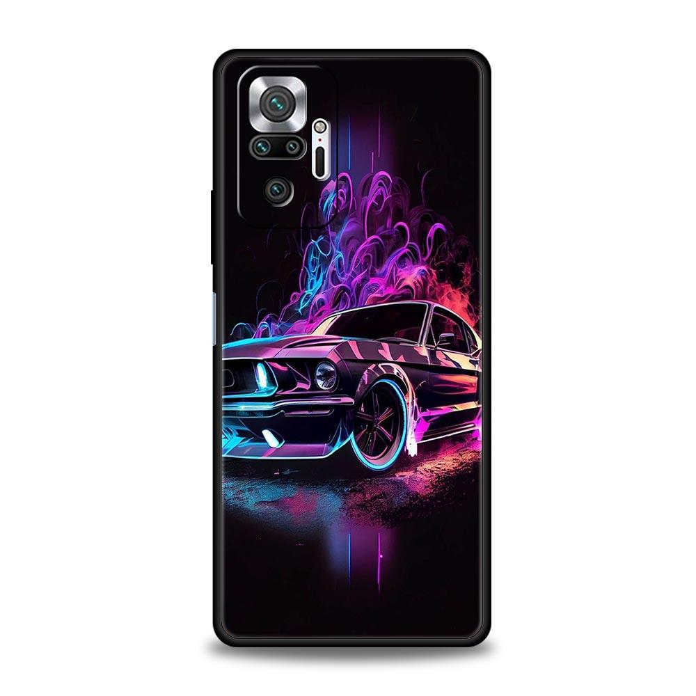 New Sports Car Shape Phone Case For Xiaomi Redmi Note 14 13 5G 10 11 12 Pro Plus 4G 14C 13C 12C 10C Black Cover