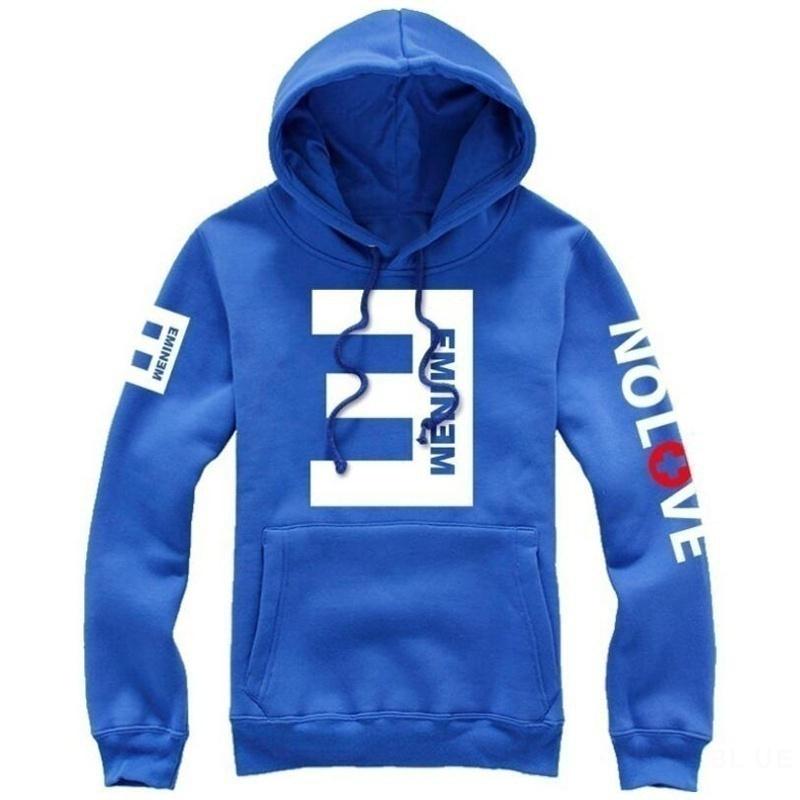 Мужские толстовки с капюшоном и длинными рукавами из хлопка с круглым вырезом и буквами XXL синий
