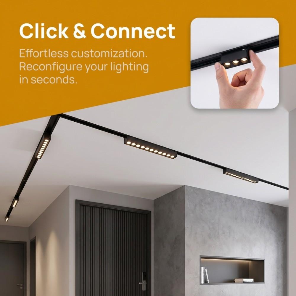 48V Intelligent Magnetic Grille Light Track Light Recessed Rectangle Dimmable Long track lighting Guide Lamp Linear Grille Light