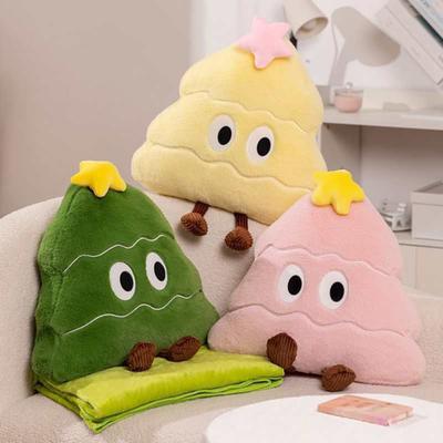 Christmas Tree Plush Pillow Cartoon Tree Shape Throw Pillow Stuffed Plushie Hugging