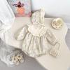 Kayoudou Retro Floral Long-Sleeve Baby Bodysuit & Hat Set
