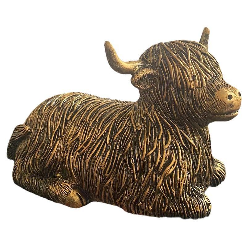 Resin Yak Figurine Home Decor Creative Animal Statue Christmas Living Room Office Gift