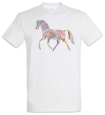 Colored Horse I T-Shirt Toon Cartoon Comic Look Techno Rave Raver Rainbow