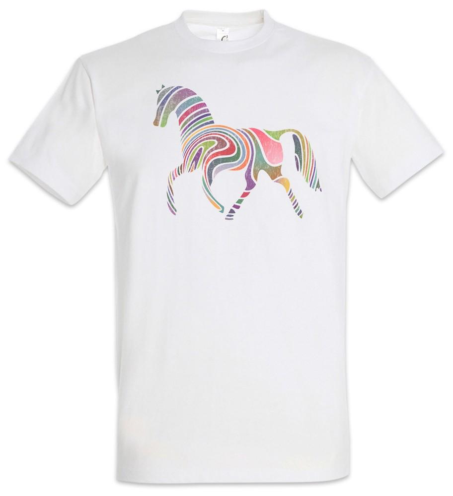 

Colored Horse I T-Shirt Toon Cartoon Comic Look Techno Rave Raver Rainbow 4XL