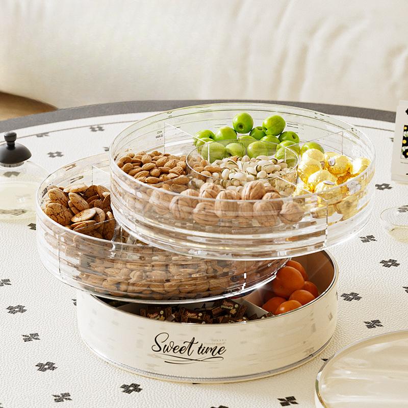 New Fruit Dining Plate Home Living Room Premium Dried Fruit Plate Snack Coffee Table Surface Nut Candy Storage Box Durable Durable