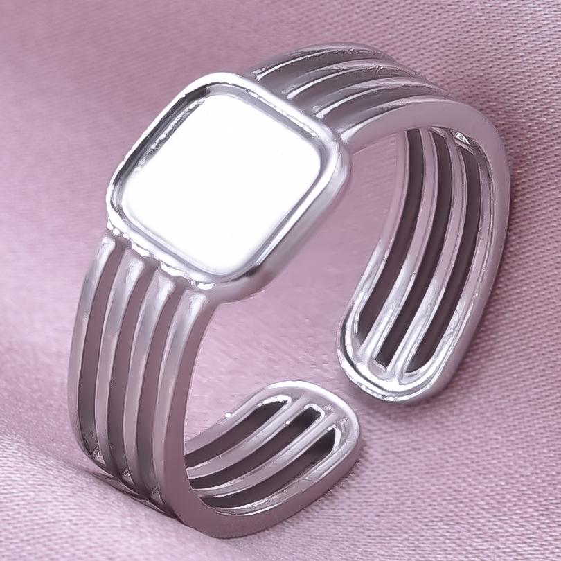 Klassisk Retro Öppningsbar Justerbar Ring Oregelbunden Geometri Hjärta Ellips Vattendroppe Glänsande Rostfritt Stålringar Semesterpresent