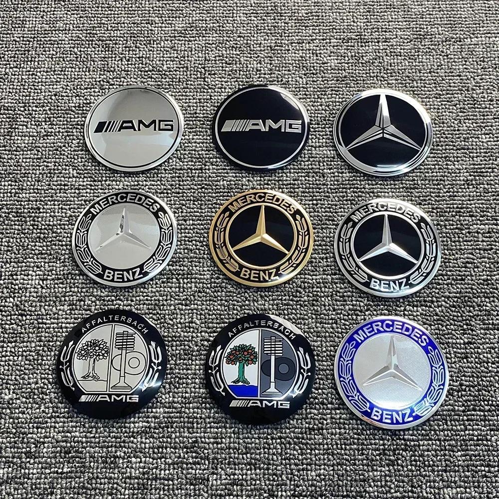 Bilklistermärke Ny 2025 För Mercedes Benz 4st 3D 56mm 65mm 75mm För Mercedes Benz Bil emblem Fälgnav Centerkåpa Emblem skydd sti