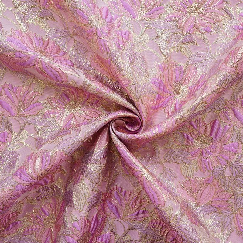 100x140cm Retro Floral Geprägter Jacquardstoff Palaststil Atemberaubendes Floralmuster Garngefärbter Stoff Zum Nähen von Kleidung Kleid