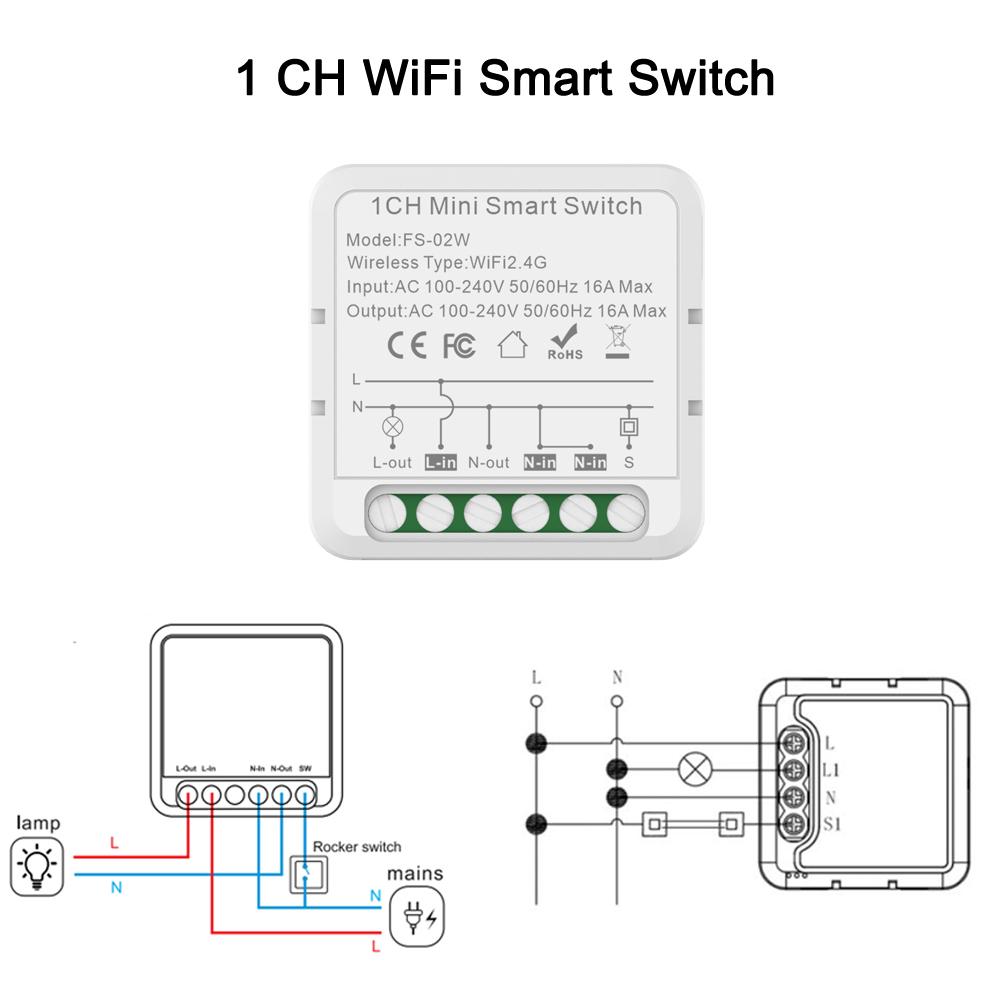 Tuya Wifi Smart Switch Module Smart Home DIY Breaker 1 2 3 4 Channel Supports 2 Way Control Voice Works with Alexa Google Alice