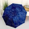 1pc Clouds Blue Automatic Open/close Folding Compact Umbrella, 8 Rib Sturdy Canopy, Lightweight Portable, Everyday Use, Gift,,088