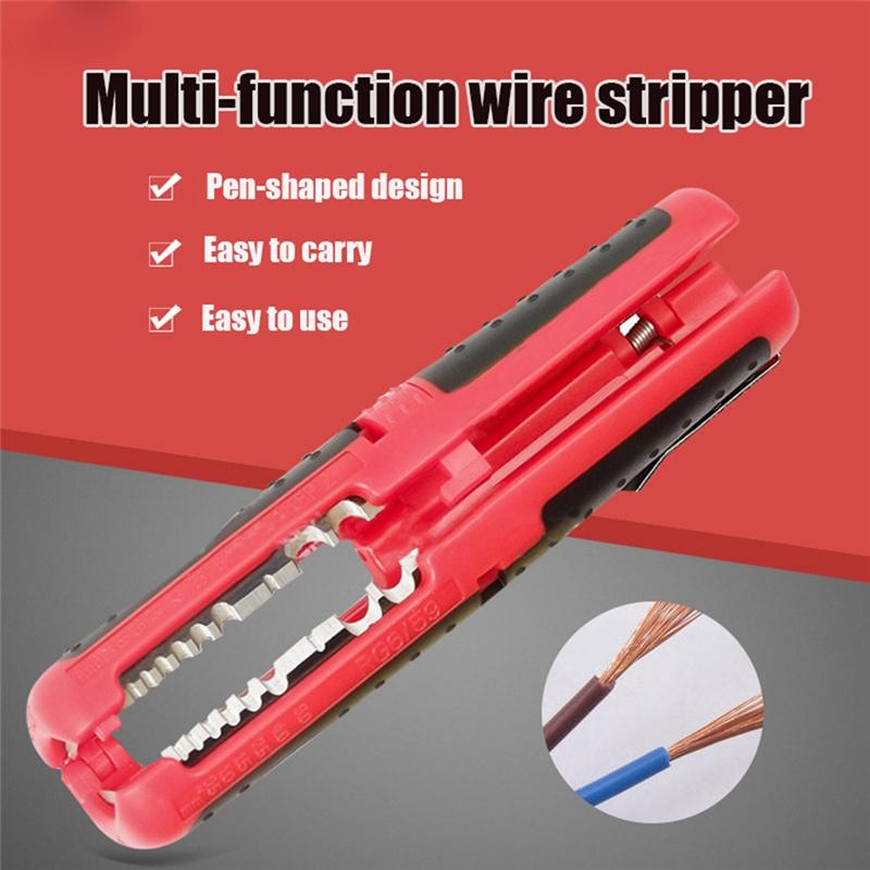 AD23-1PCS Wire Stripper Multi-Function Portable Pen Stripper, Network Cable, Wire, Coaxial Cable, Wire Cutter,10-20AWG