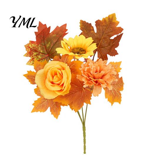 Realistic Faux Flowers for Modern Home Artificial Fall Flowers, Silk Flower Arrangement, Bouquet Decorative Greenery Living Room Decor Wedding