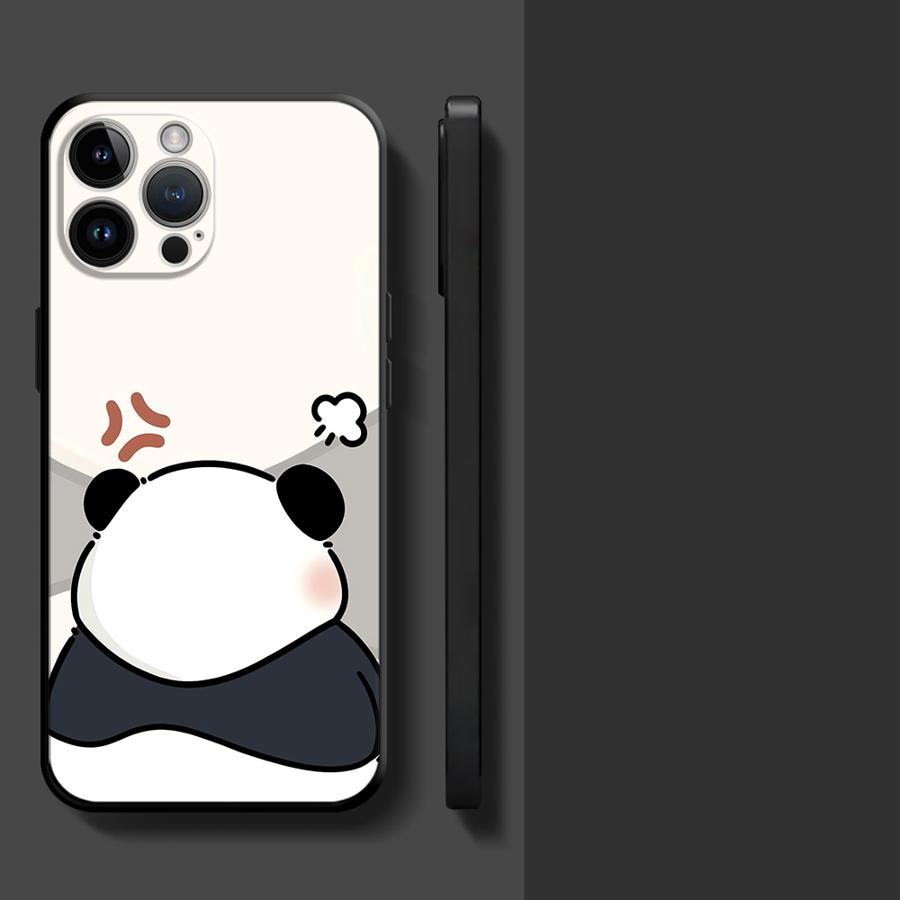 Cartoon Cute Panda Phone Case for Apple iPhone 17 Pro Max 15 Pro 7 8 XR XS MAX 12 16 Air 13 17e 11 14 Funda Phone Cover