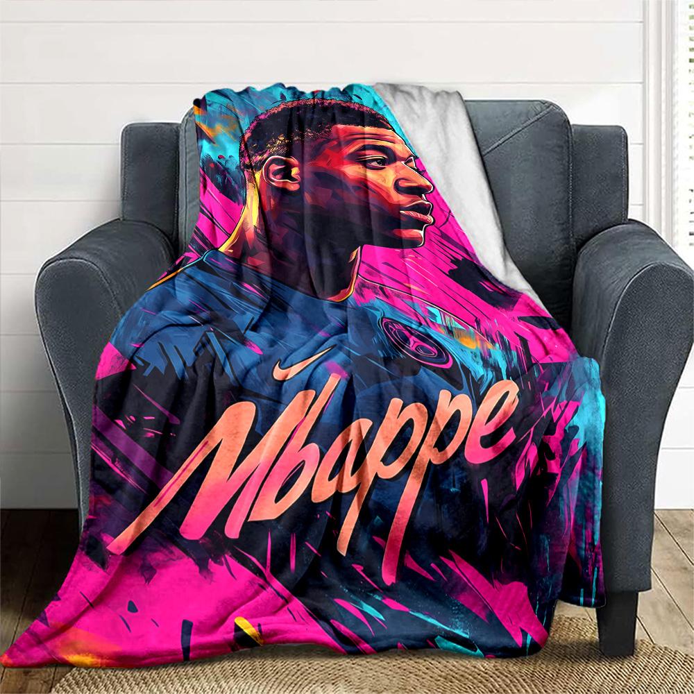 Mbappe's French Football Glory Blanket Ultra-Soft Suitable for Couch Livingroom Sofa Four Seasons Universal Stylish Decor