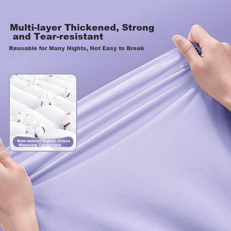 Meilicheng Disposable 4-Piece Bedding Set Disposable Bed Sheet and Duvet Cover Travel Essential Hotel Thickened 4-Piece Bedding Set