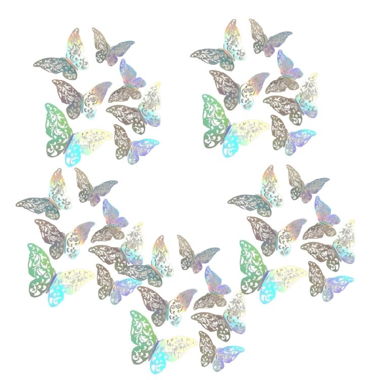

72pcs 3D Decorative Butterfly Sticker Hollowout Colorful Wall Sticker for Home Weddings Wall Decoration Easy Application