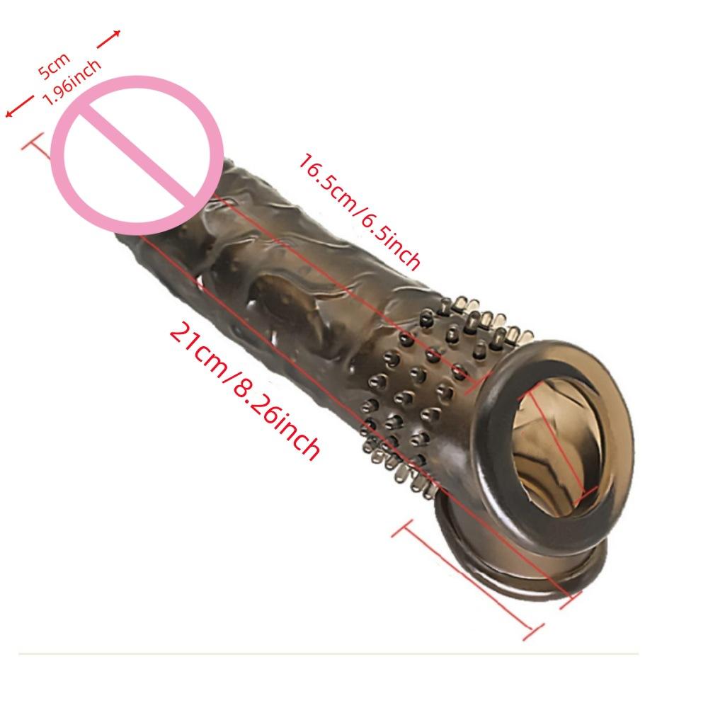 Large Transparent Crystal Exotic Condom Wear Male Penis Set Penis Extended Cover Couple Adult Sex Product