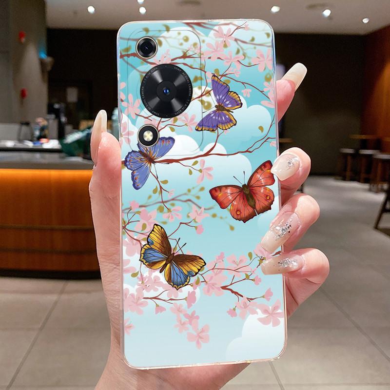 For Huawei Nova Y63 Case NovaY63 Y 63 Phone Cover Clear Silicone Fashion Flower TPU Soft Cases for Huawei Nova Y72s Back Shells