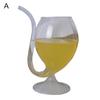 Tazza Bicchiere con Cannuccia Bicchiere Vino Whiskey Resistente al Calore Succhiare Succo Latte Tubo per Bere Tazza con Cannuccia