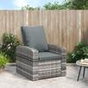 VidaXL Garden Recliner with Cushions Grey Wicker 364104