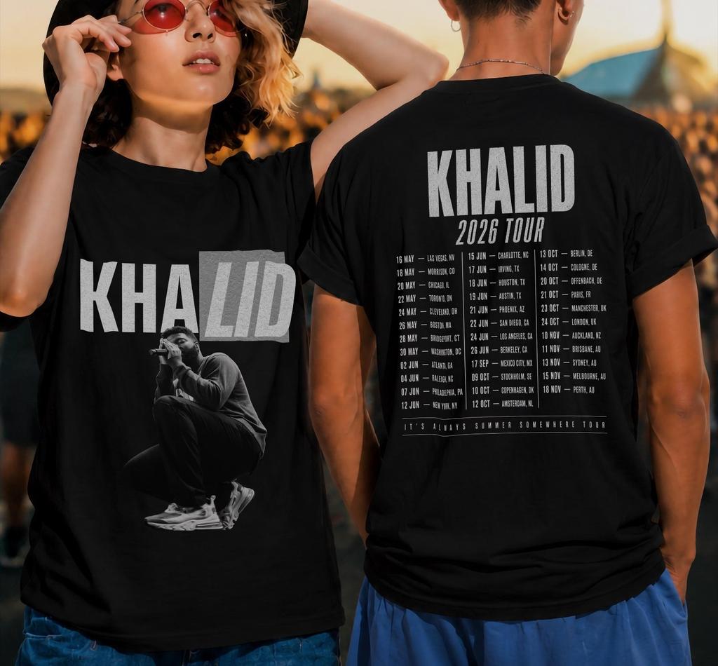 Khalid 2026 Tour Concert Shirt, R&B Music Reprint T-Shirt