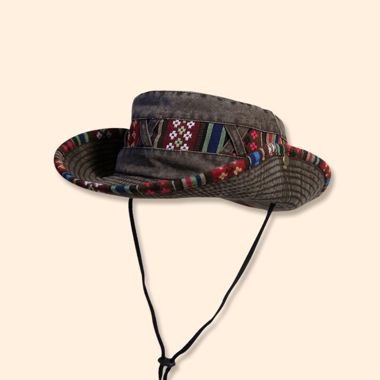 

Ethnic Style Western Cowboy Hat - Large Brim & Head Circumference Fisherman Hat for Outdoor Mountaineering 8cm Brim