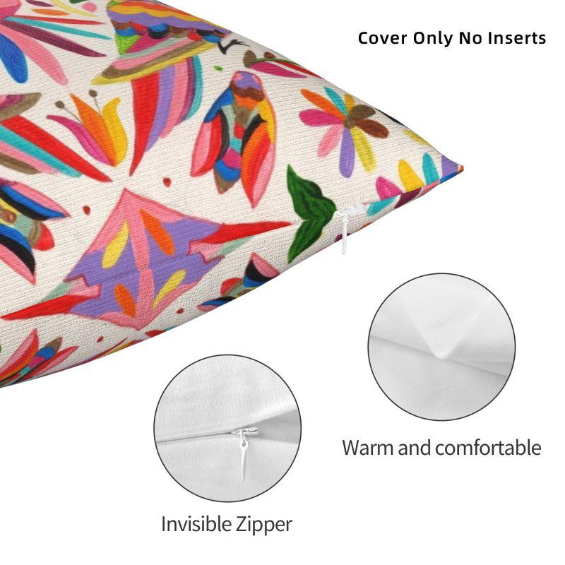 Custom Fashion Mexican Otomi Birds Texture Pillow Case 40x40cm Sofa Folk Floral Art Luxury Cushion Cover Car Pillowcase