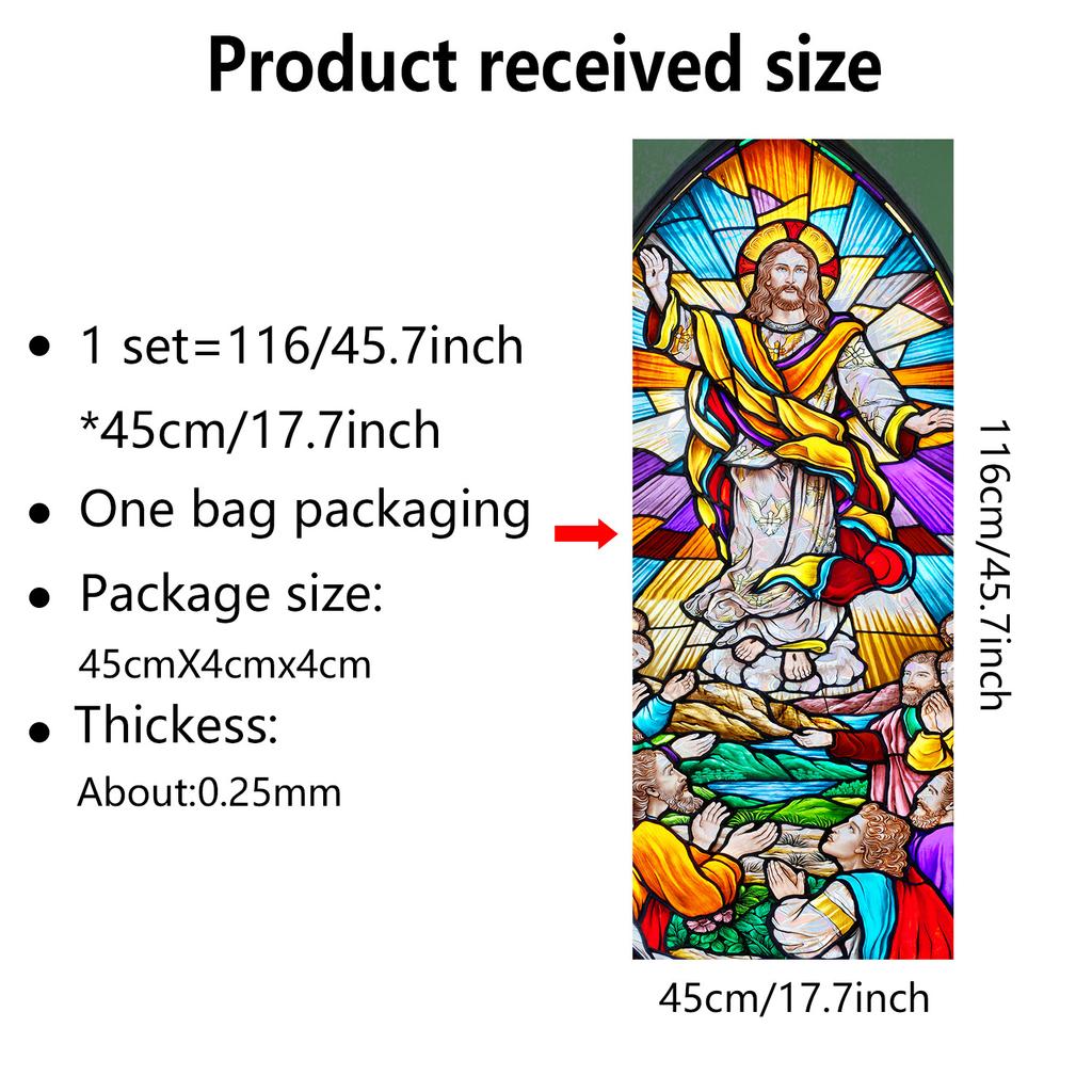 Europeisk Retro Stil Vindusfilm PVC Elektrostatisk Glassklistremerker Farget Vindusfilm Statisk Heftende Frostet Glassfilm
