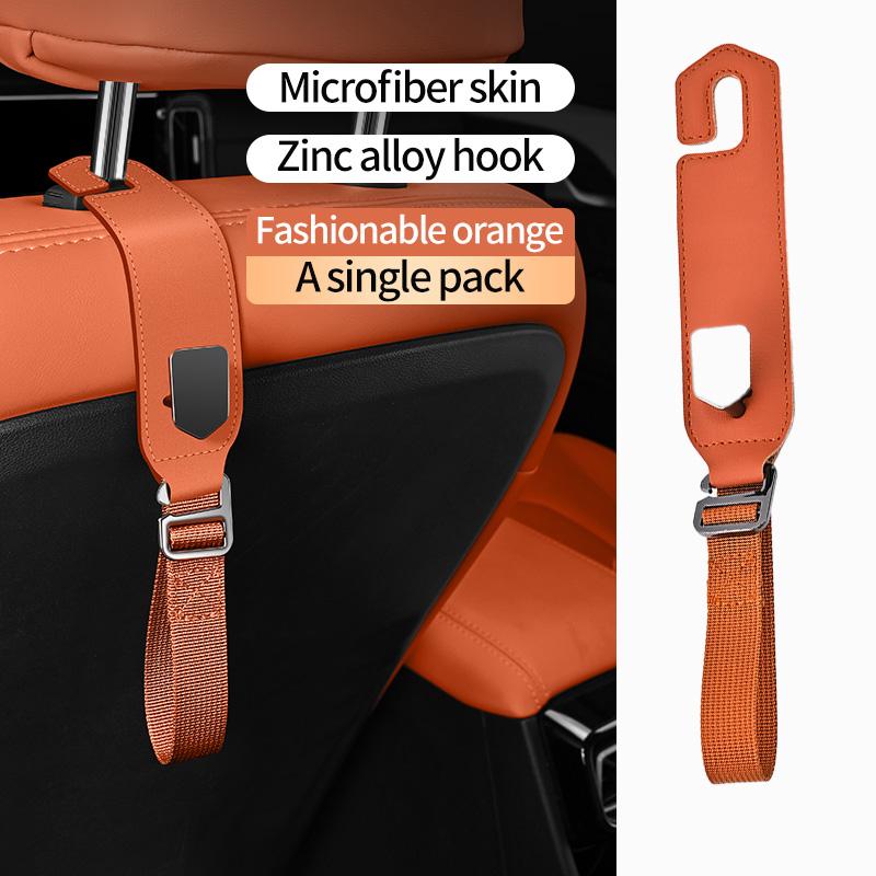 Car Back Seat Hook Multi-function Rear Seat Headrest Hanging Hook Car Hook for Headrest Seat Back Storage Hook Luxurious Leather
