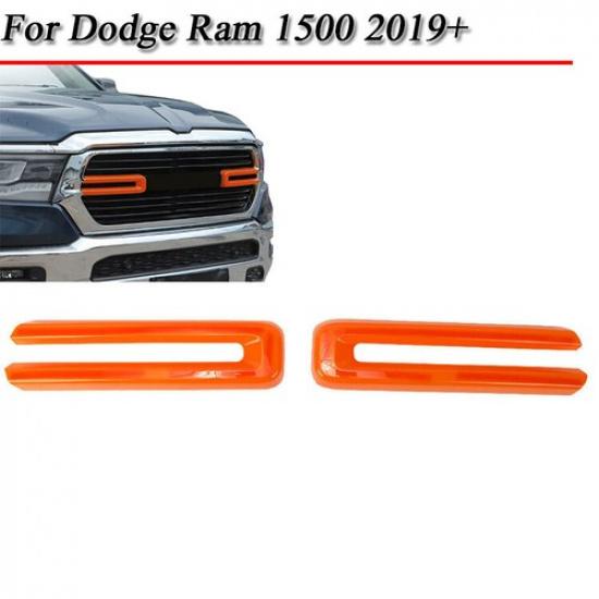 For Dodge Ram 1500 19+ Orange Front Grill Grille erts Frame Cover Trim Decor