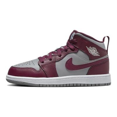 Air 1 Mid PS Cherrywood Red Kids Sneakers Cement-Grey White DQ8424-615