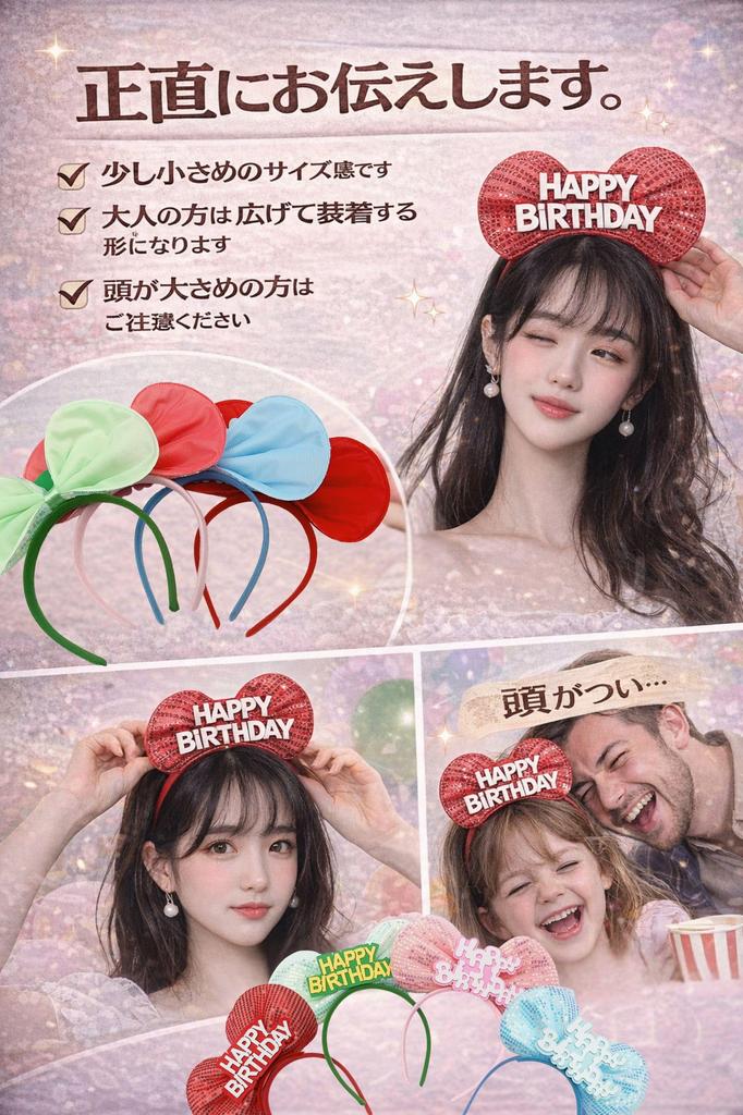mental body cota Birthday Party Supplies Headband Birthday Hat Mouse Mickey Mouse & (Mickey Type) (Red, Type)