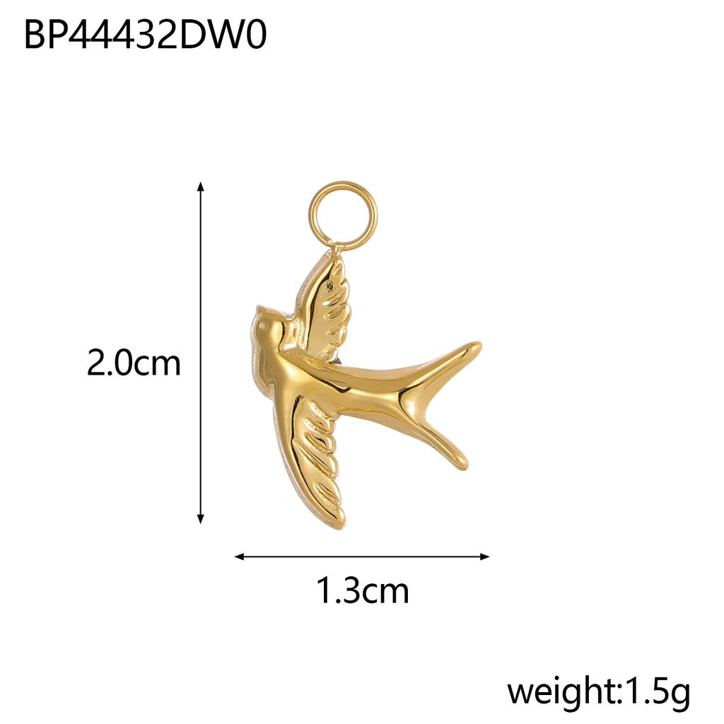 CARLIDANA Simple Ocean Shell Cat Fish Bird Pendant Charm Gold Plated Stainless Steel Charm For Bracelet Earrings DIY Jewelry