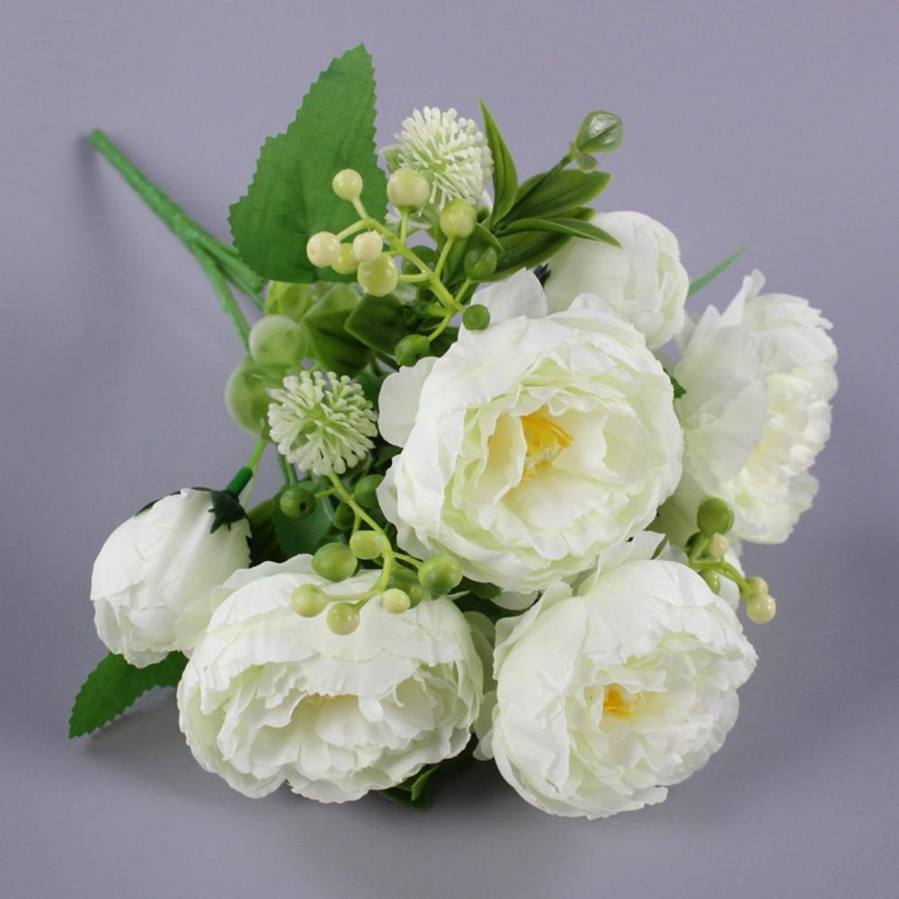 7 Heads Small Peonies Mini Decorative 6 Colors Natural Fake Persian Rose Flowers  Home Decorative