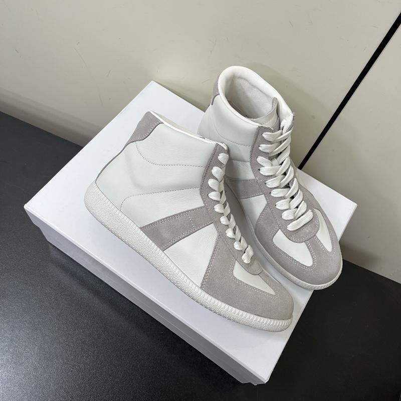Genuine Leather Flat Bottom High Top Shoes Unisex Outdoor Walking Fashion German Training Shoes Designer Casual Footwear