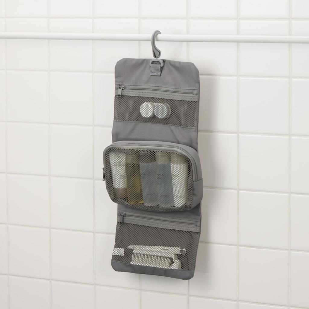 MUJI Polyester Hanging Case with Detachable Medium 12 x 18 x Product 84769726 Pouch, Gray, Approx. 4.5 cm, Code