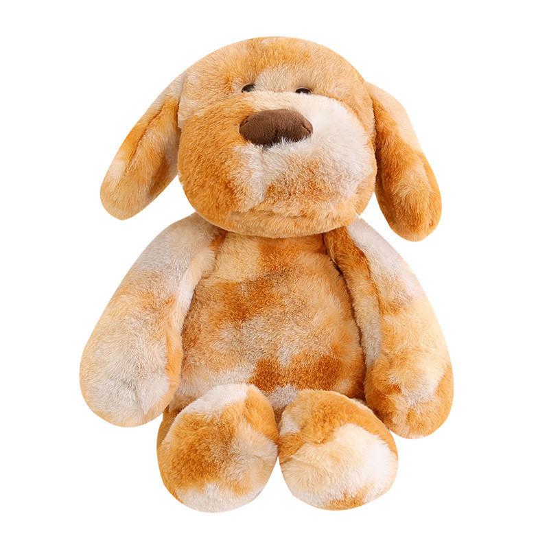 Kid Friendly Soft Dog Plush Doll With Tie Dye Effect For Bedtime And Play
