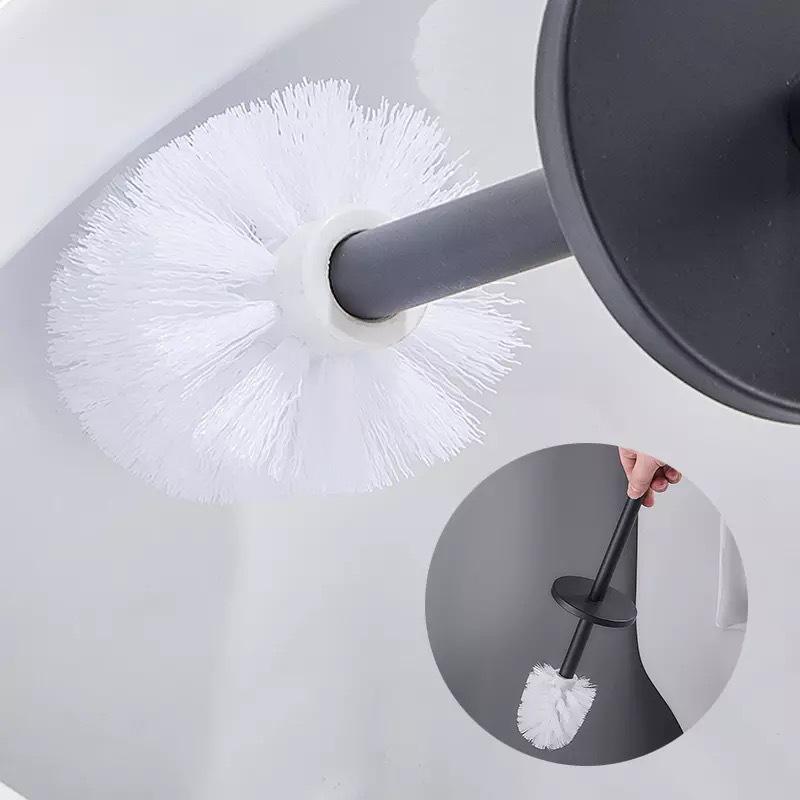 Black/White Aluminum Bathroom Toilet Brush Set Floor Household Bathroom Cleaning Brush Holder Bathroom Accessories