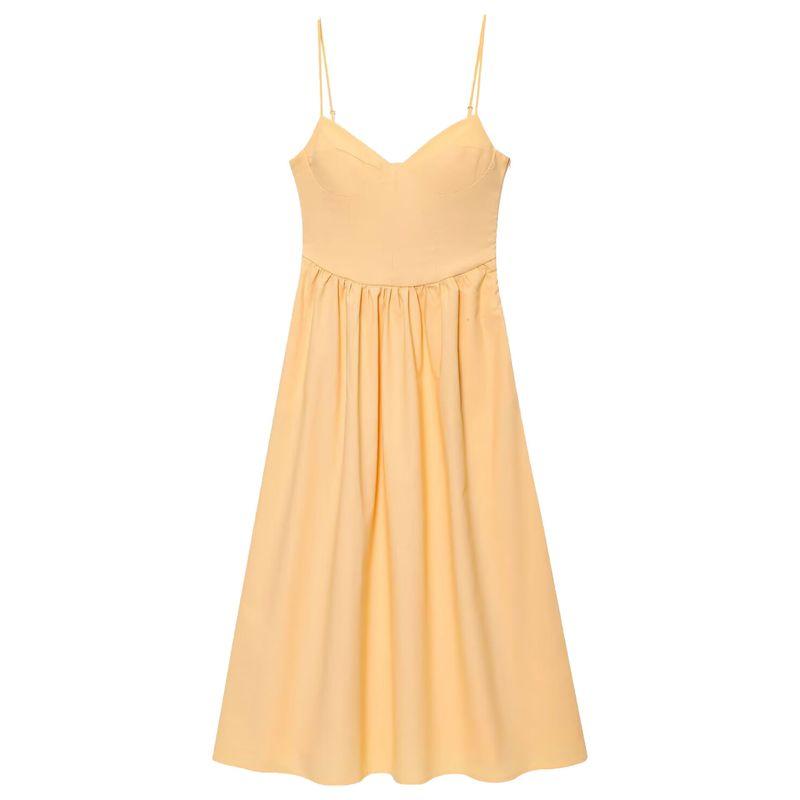 Zaprha 2025 New Arrival Gentle Sexy Midi Heart-Shaped Collar Sling Dress Waist-Tight Slim Looking 3152331