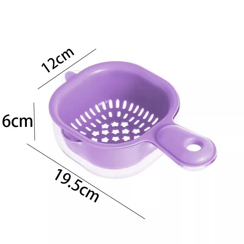 

Drain Basket, Double-layer Fruit Basket, 2-in-1 Thick Vegetable Washing, Household Cute Dish Cleaning, Filtered Fruit Basket фіолетовий