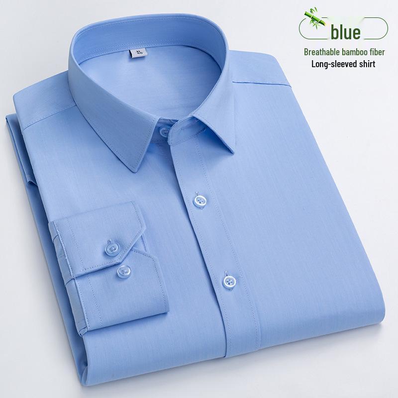 Herren Ziegelrot Bambusfaser Hemd - Business Casual Langarm Eckkragen Strickjacke