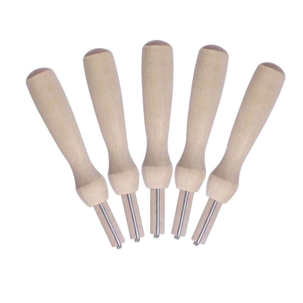 

5 шт. Деревянный держатель для ручек с иглами для валяния DIY Craft Швейные иглы для рукоделия Войлочные ручные иглы Инструмент