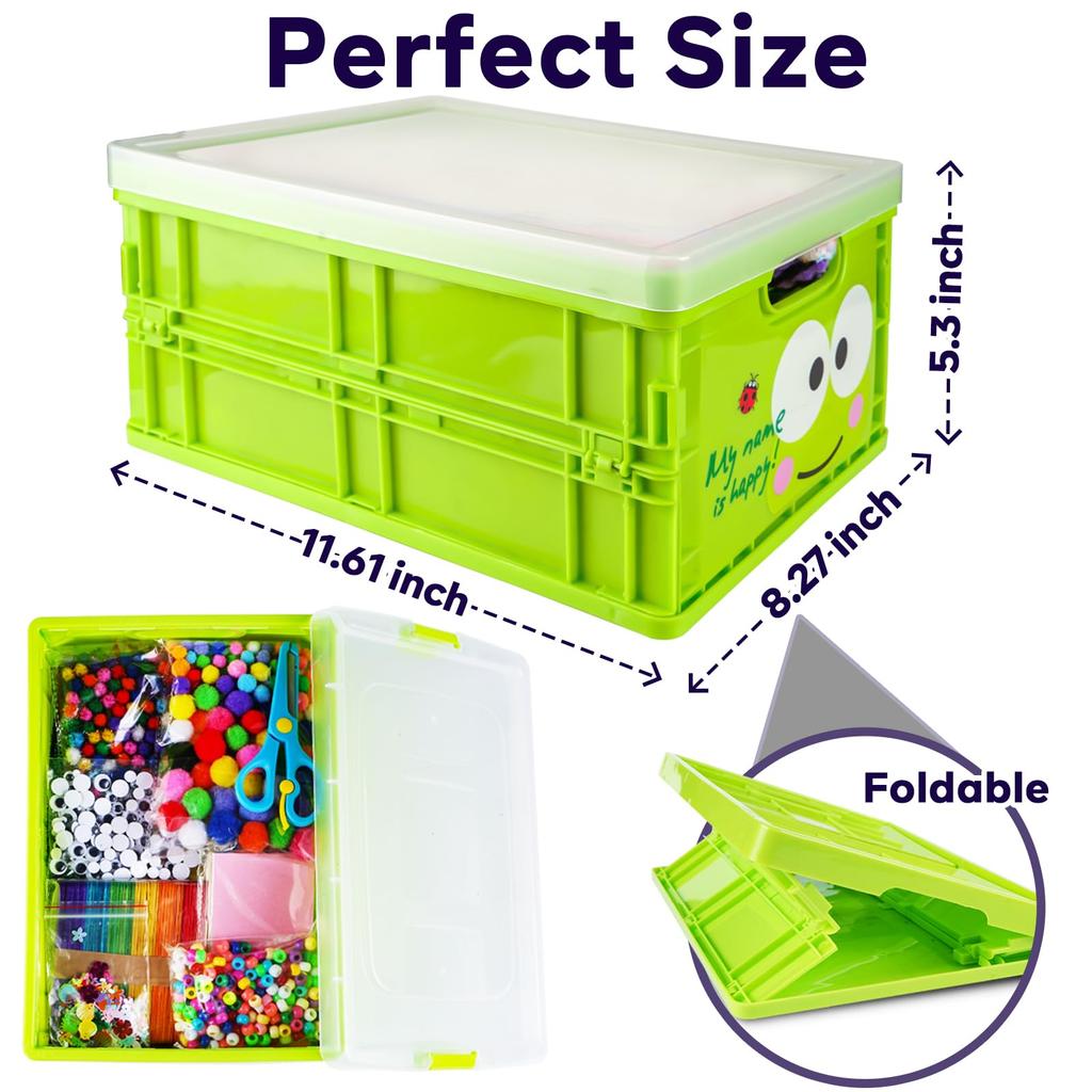 FUNZBO Kids Art & Craft Supplies - Toddler Craft Kit: Glue Stick, Pipe Cleaner, Ice Pop Stickers, Drawing Paper, Pom Poms & Googly Eyes. A Perfect