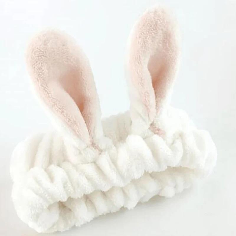 Solid Color Stereo Rabbit Ear Hair Band Hair Accessories Non-slip Face Wash Head Hoop Wash Hair Hoop Head Cover