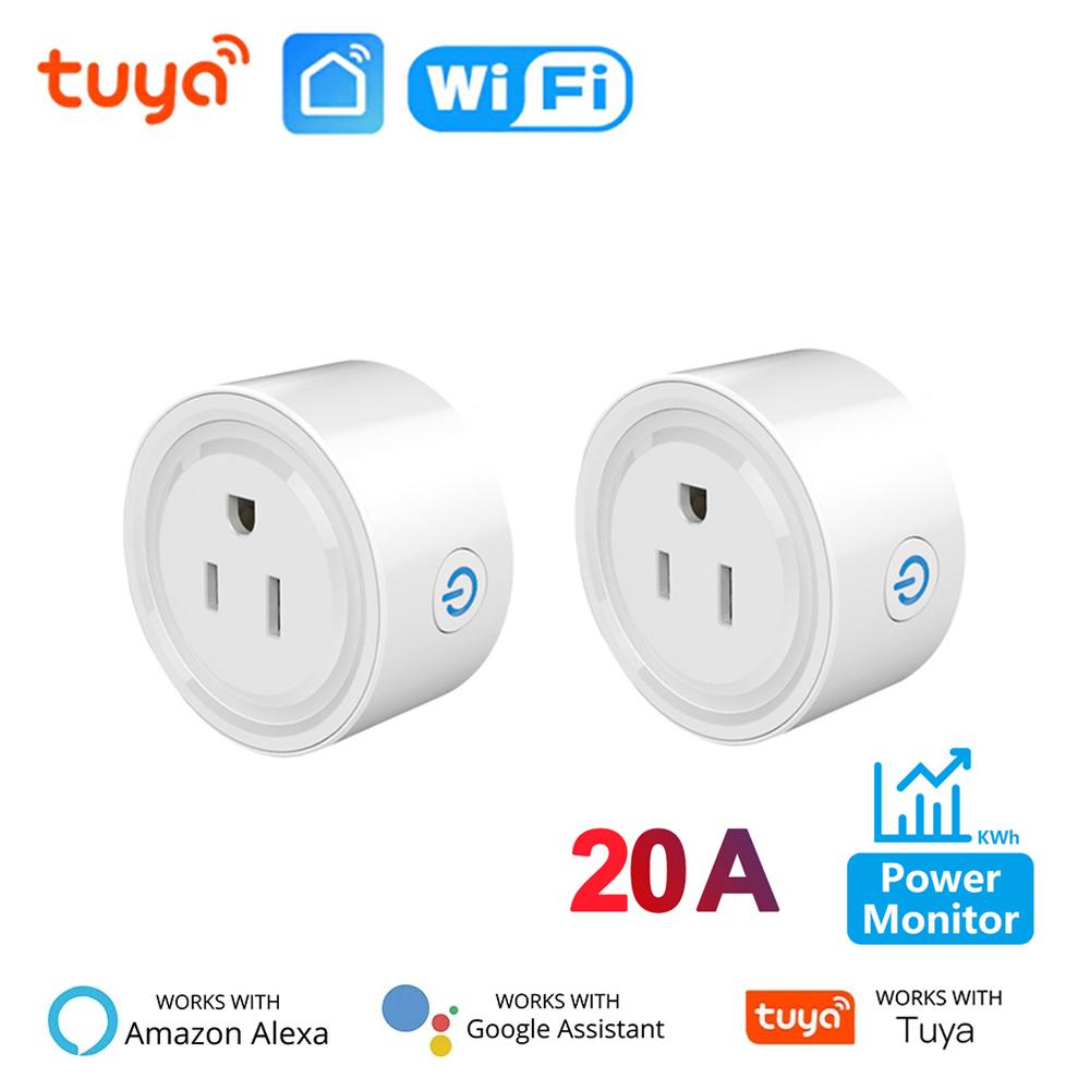 Tuya WiFi Smart Plug 20A with Power Monitor US Canada Mexico Peru Japan Colombia Smart Socket Timer Work With Alexa Google Home