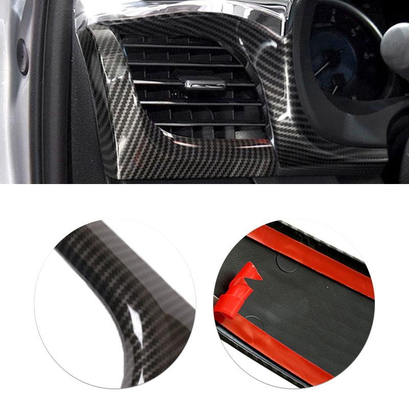 2 stücke Auto-styling Carbon Fiber Texture Dashboard Panel Seite Klimaanlage Outlet Vent Abdeckung Trim Für Toyota Hilux revo