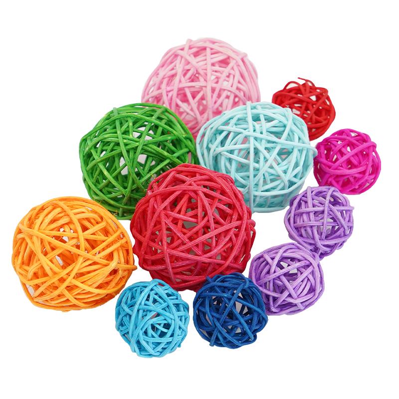 Juguetes para Pájaros Mascotas Juguetes para Masticar Juguete de Bola de Ratán para Pájaros Para Loro Periquito Periquito Calopsita Juguetes para Masticar Jugar Juguetes para Jaulas de Loros 5 uds