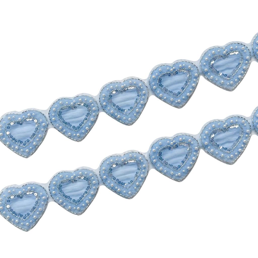 Exquisite Herzperlen-Spitze Pailletten-Spitze Kleidung Lolita-Kleid Tasche Haarschmuck Dekorative Spitzen-Accessoires