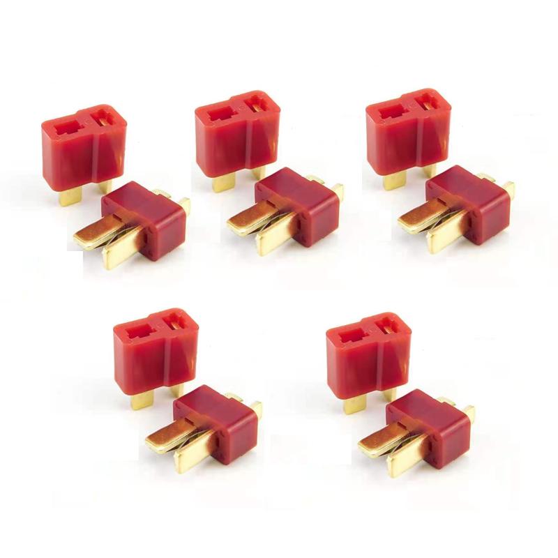 10PCS T- Plug Male & Female Connectors Deans Style For RC LiPo Battery