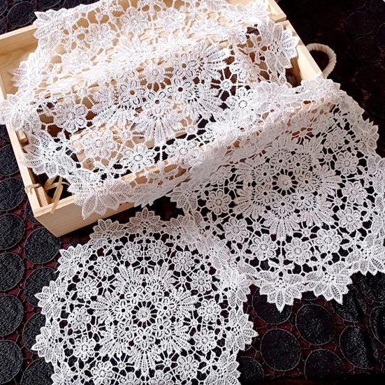 Round Lace Coaster White Lace Floral Coaster Retro Drink Coaster Heat Insulation